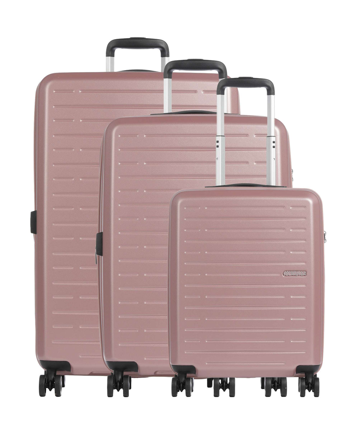 American Tourister Aerojoy Suitcase set (4 wheels) metallic rose