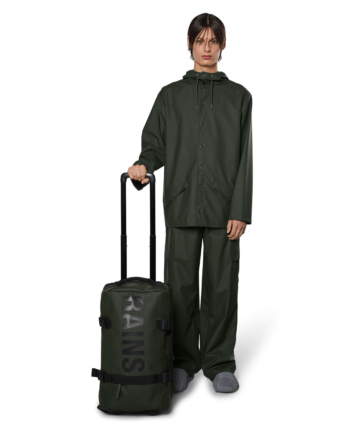 Rains Texel Travel bag with wheels green