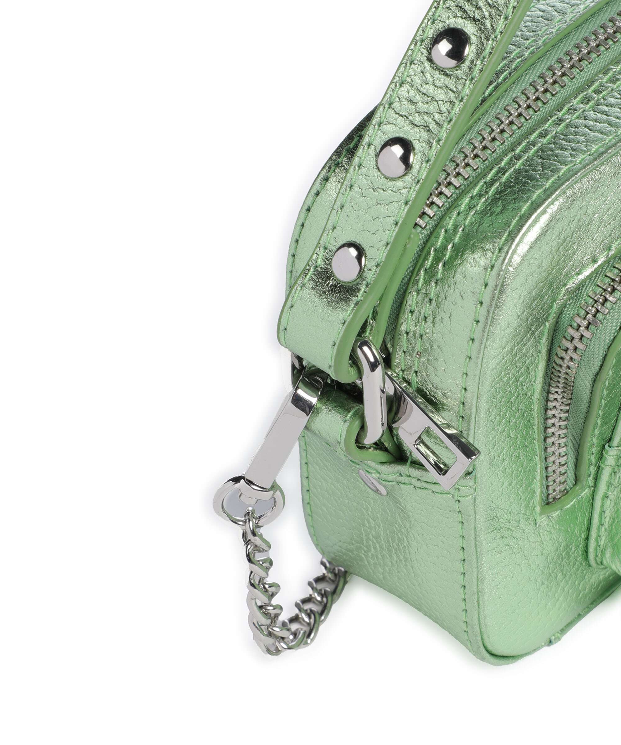 Núnoo Metallic Helena Crossbody bag light green