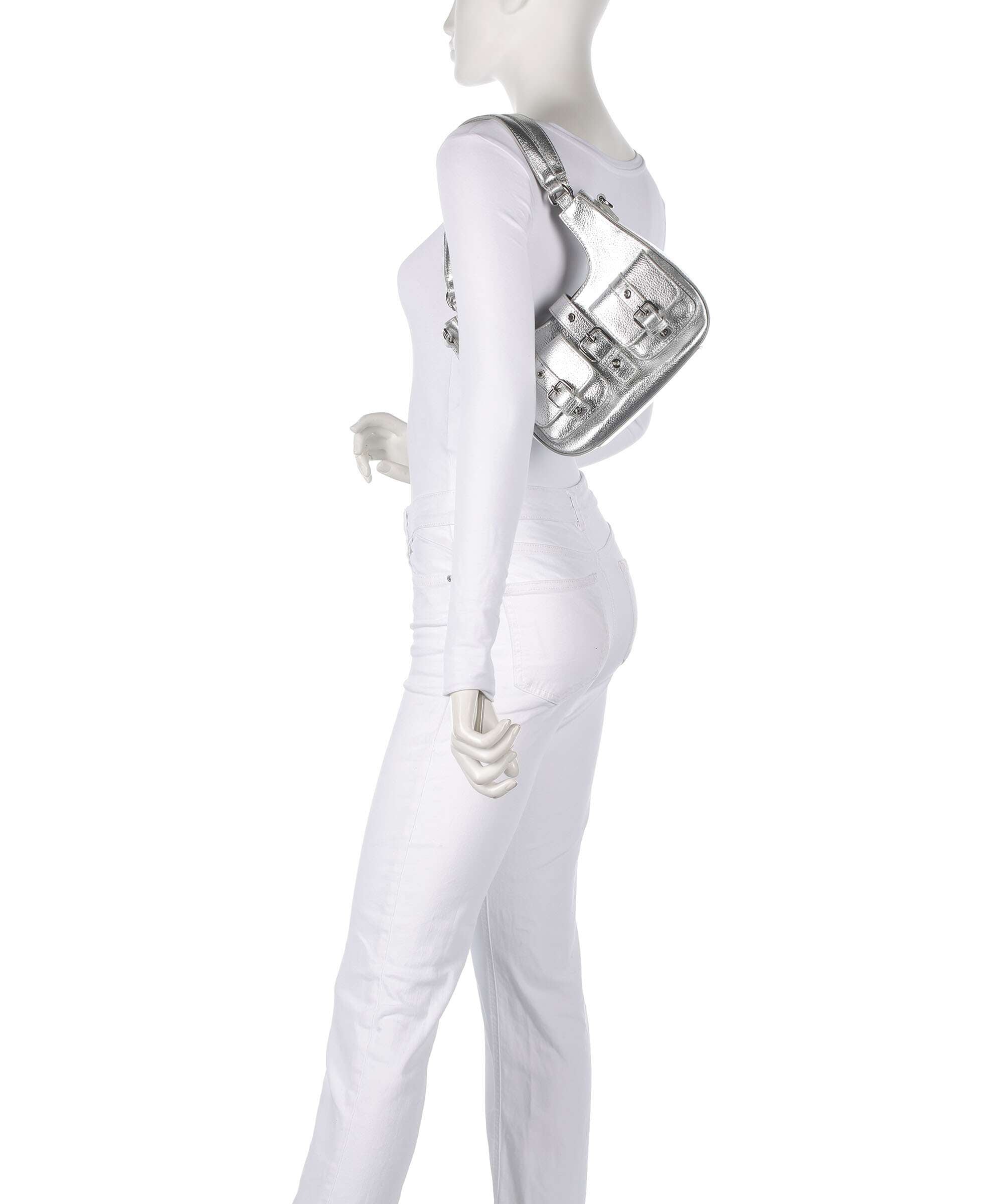 Núnoo Metallic Small Alva Shoulder bag silver