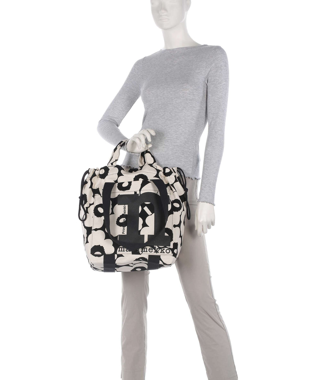 Marimekko Unikko Mono City Tote bag cotton/black
