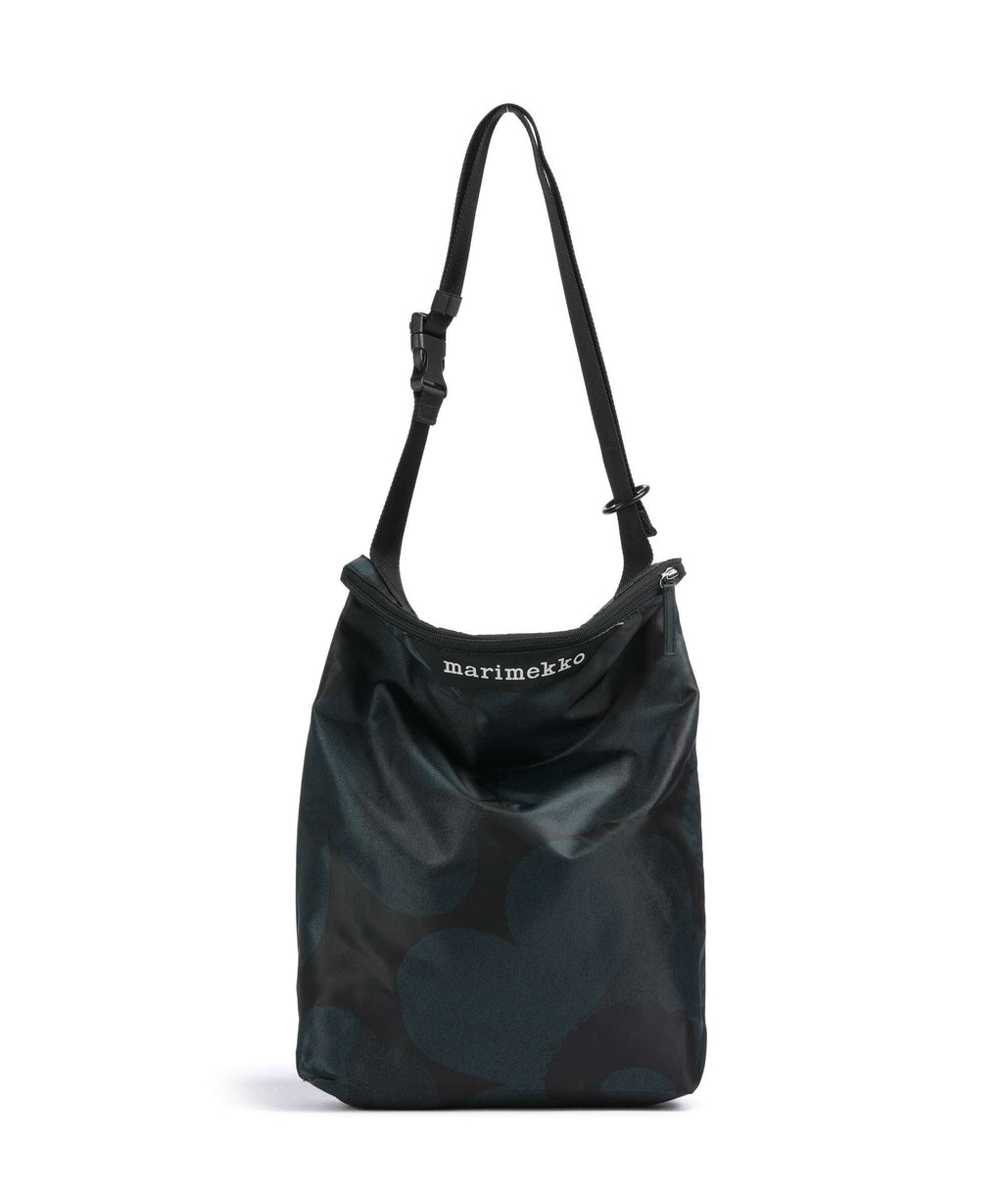 Marimekko Neat Unikko M Hobo bag dark green/black