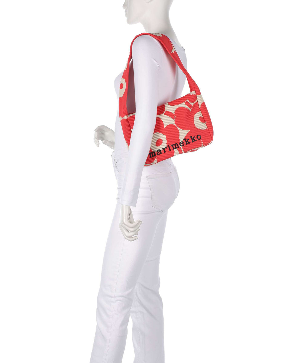 Marimekko Knitted Unikko Shoulder bag pink/beige