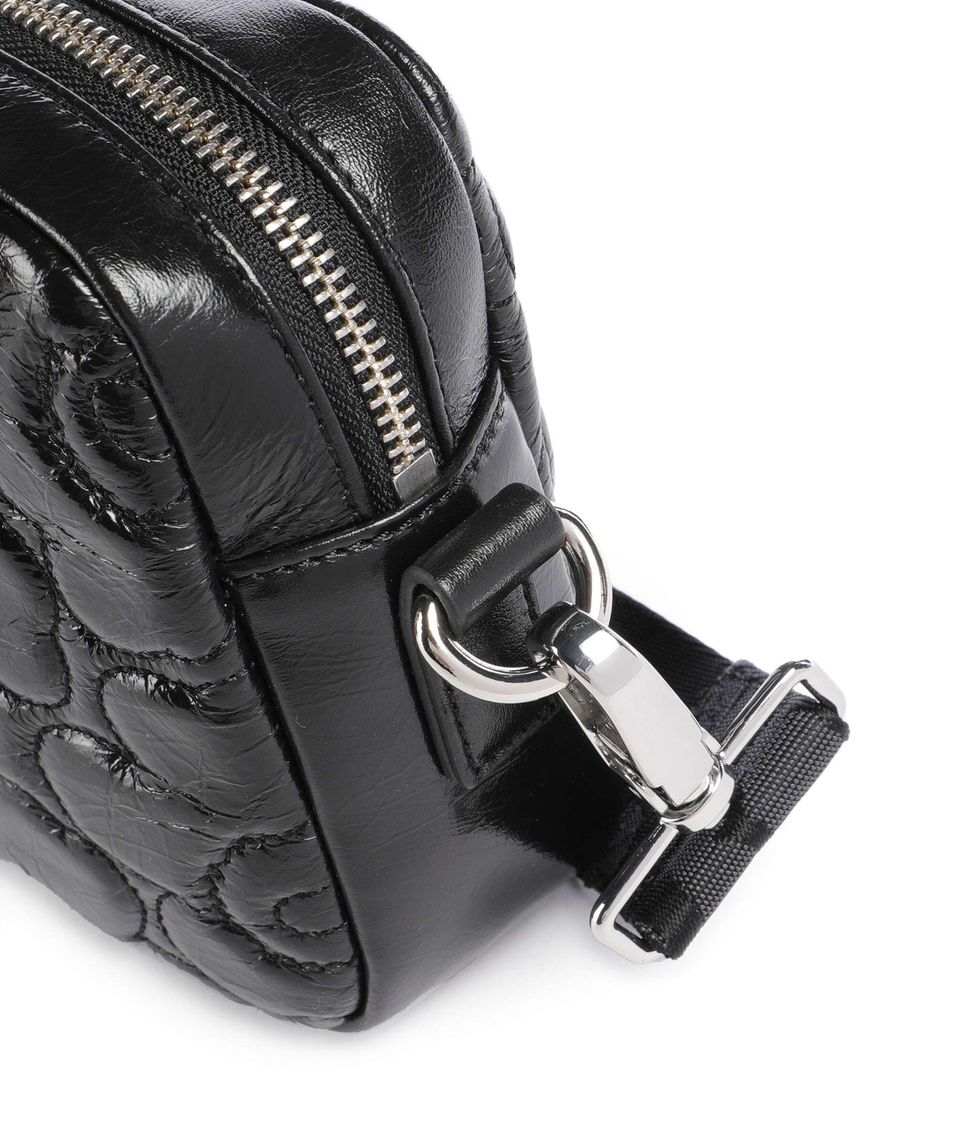 Marimekko Unikko Soft Gratha Crossbody bag shiny black