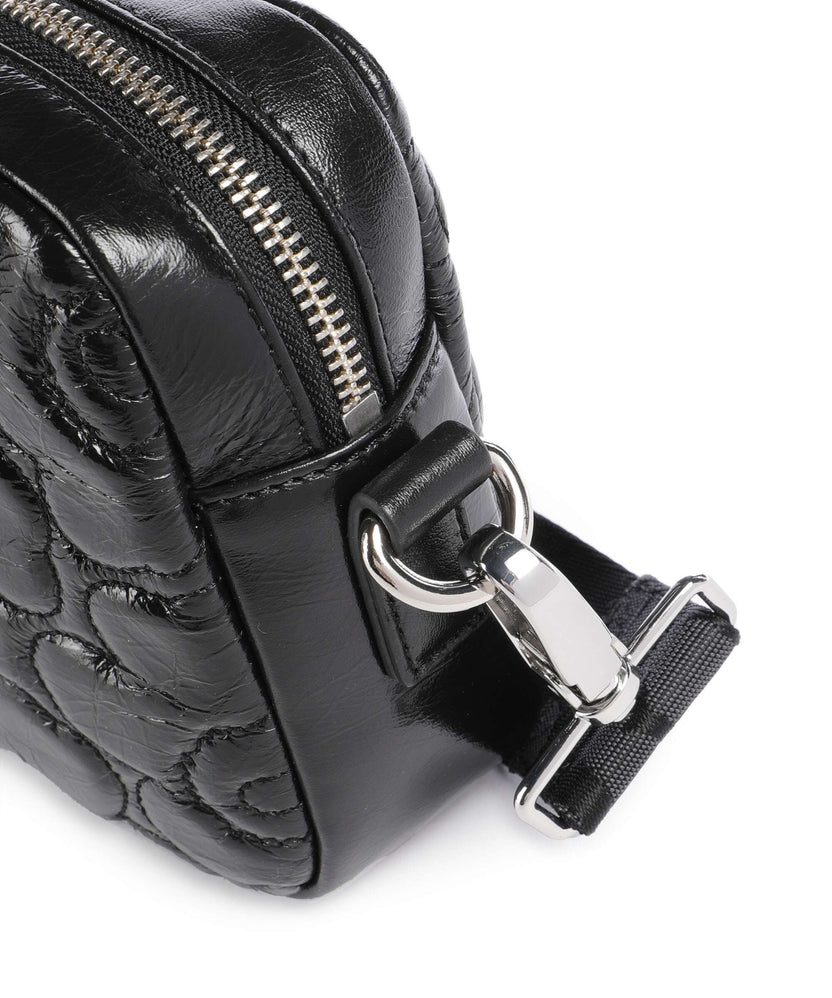 Marimekko Unikko Soft Gratha Crossbody bag shiny black