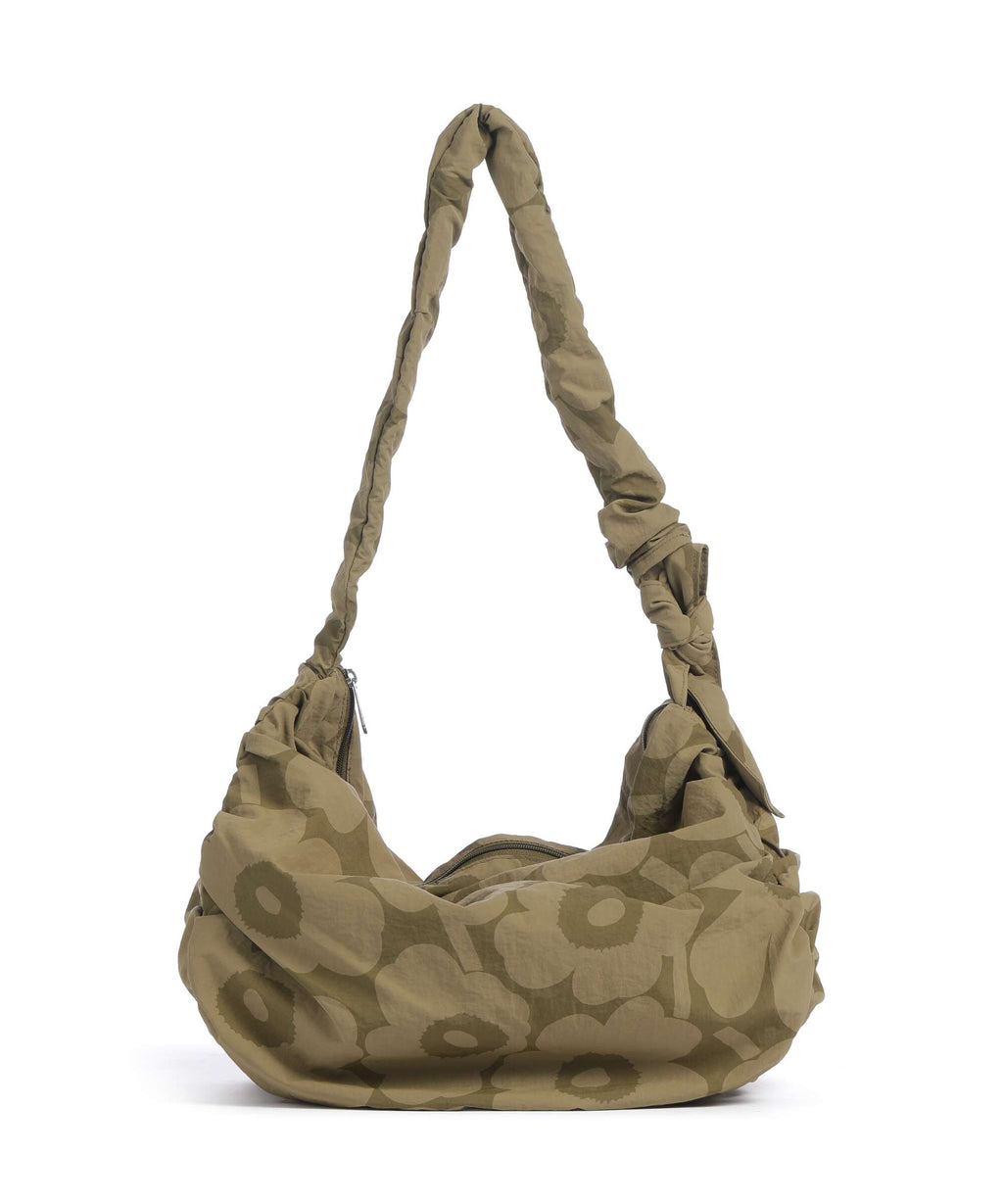 Marimekko Utu L Unikko Hobo bag olive green/khaki green