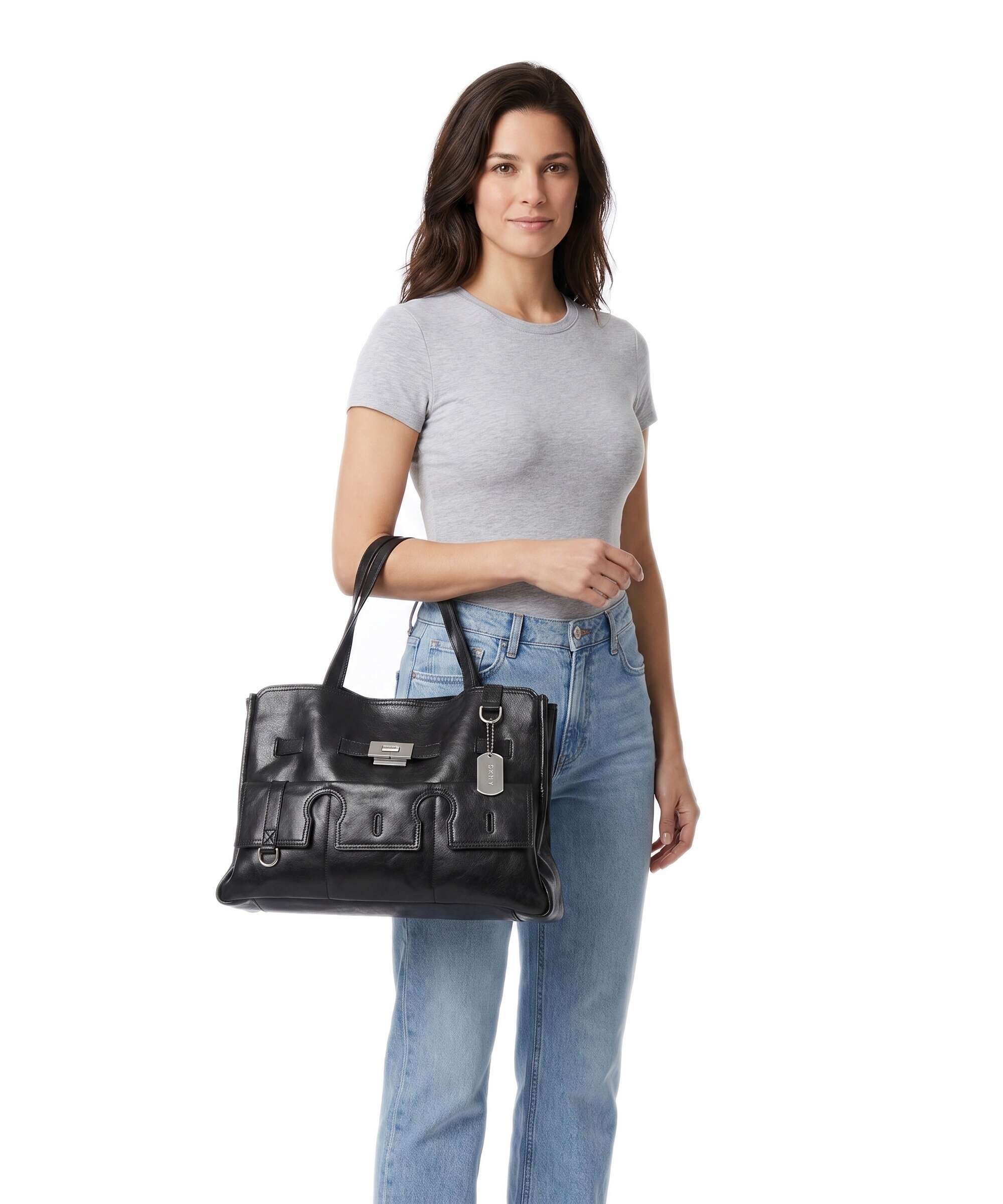 DKNY Bryar Large Handbag black/silver