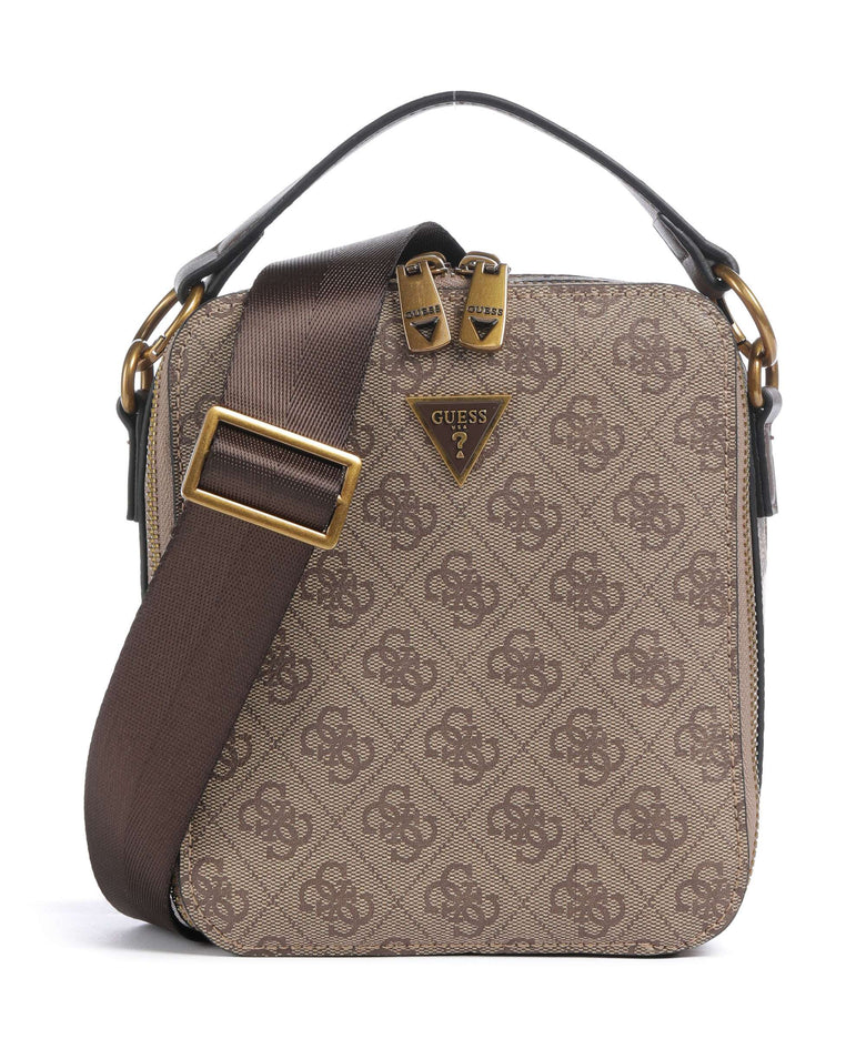 Guess Torino 4G Eco Crossbody bag beige/brown