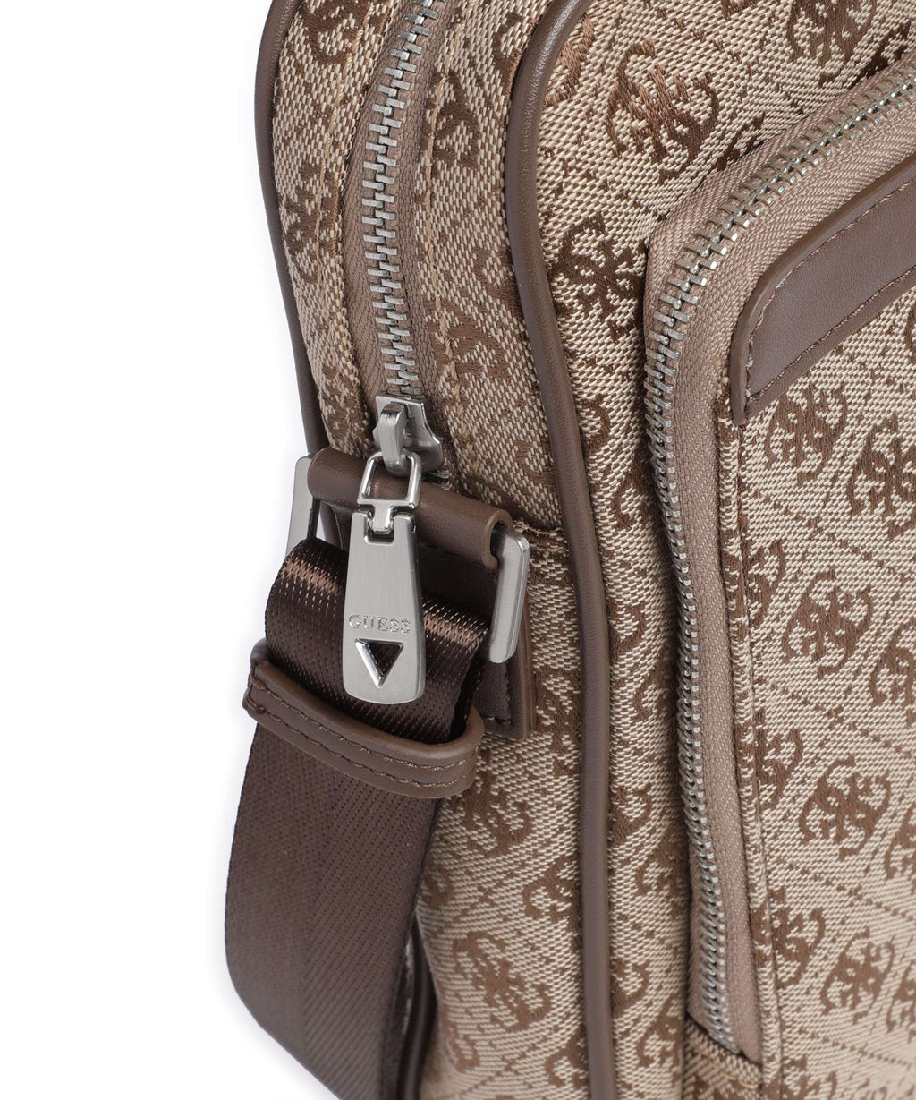 Guess Milano 4G Jacquard Stripe Crossbody bag beige/brown