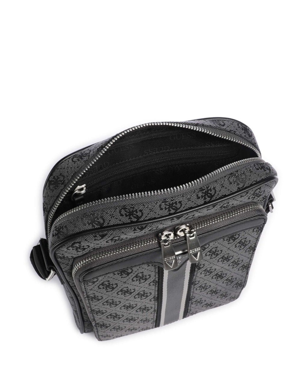 Guess Milano 4G Jacquard Stripe Crossbody bag coal/black