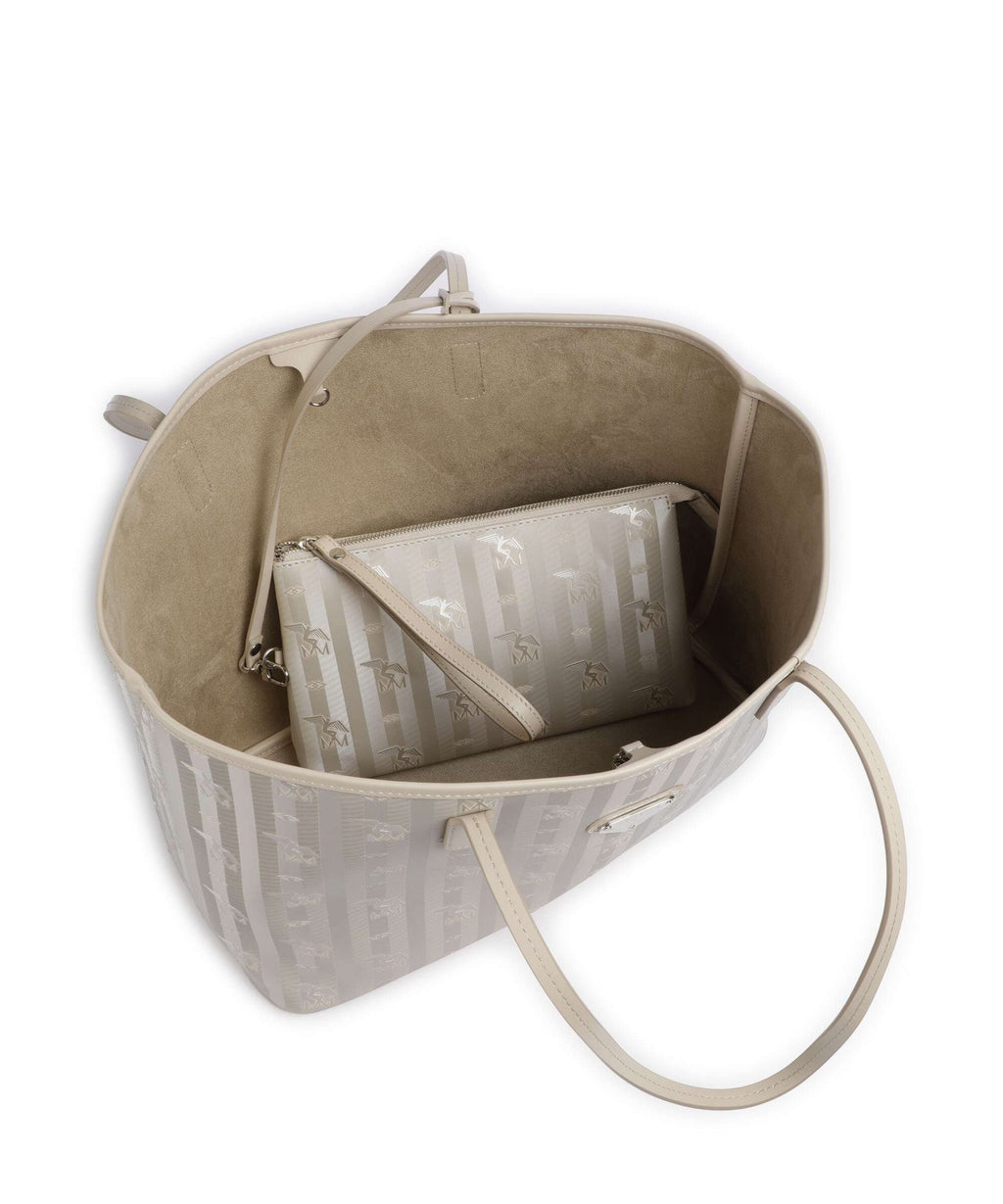 Maison Mollerus Vinerus Bern Tote bag metallic silber/perle