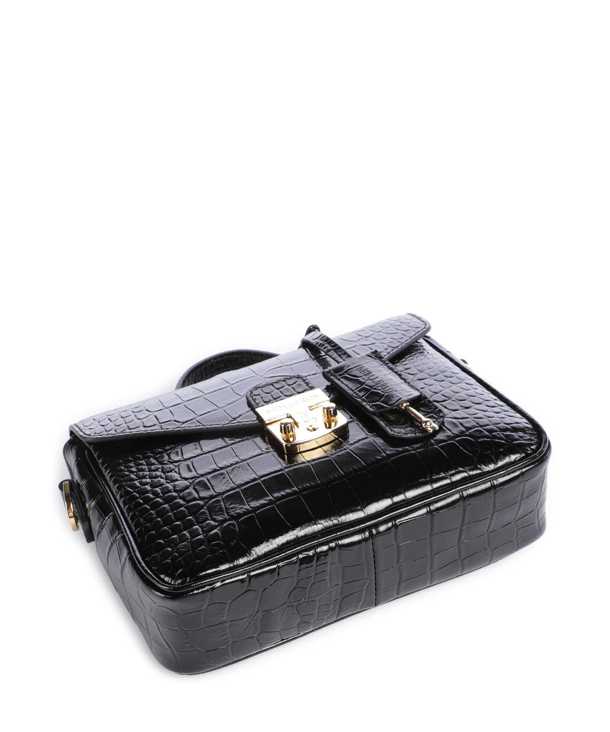 Maison Mollerus Croco Meyrin Crossbody bag classic schwarz