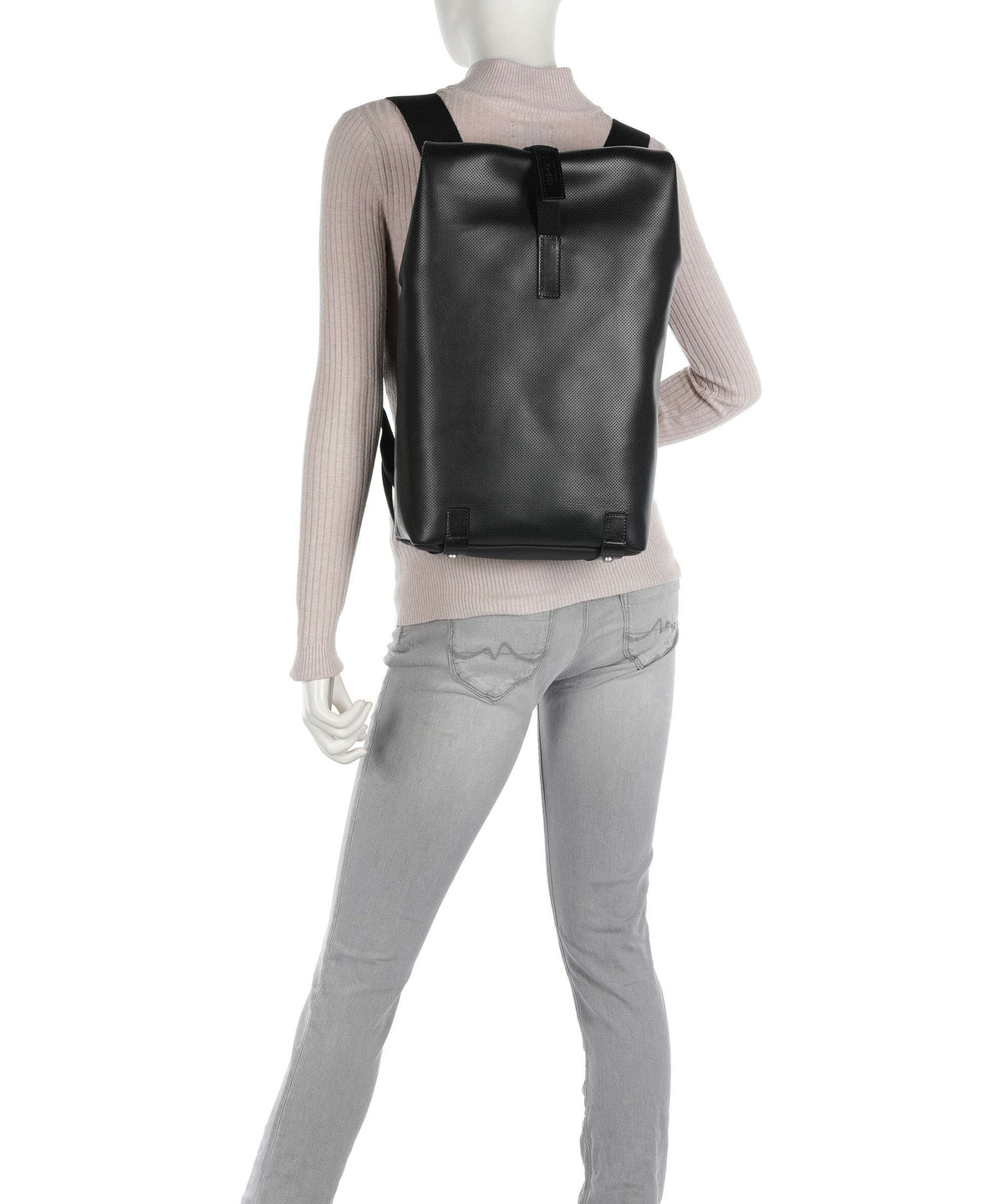 Brooks England Pickwick Reflective Leather Small Rolltop backpack black