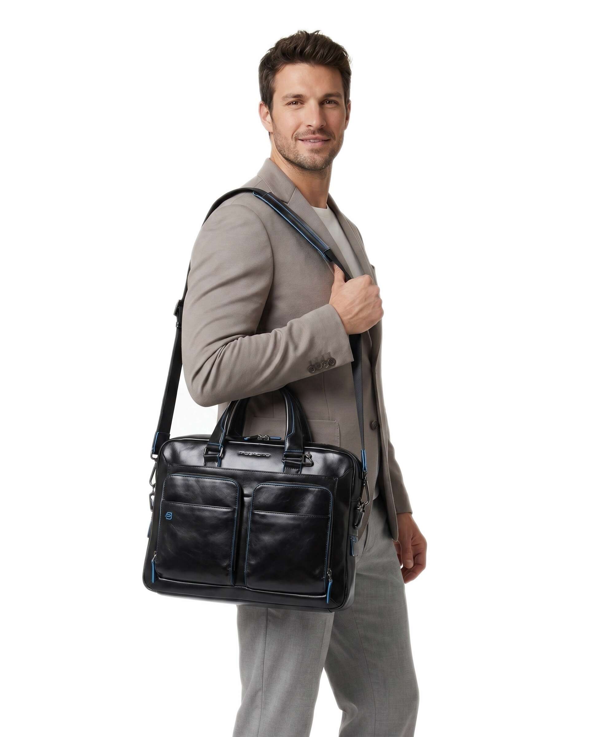 Piquadro Blue Square Briefcase nero