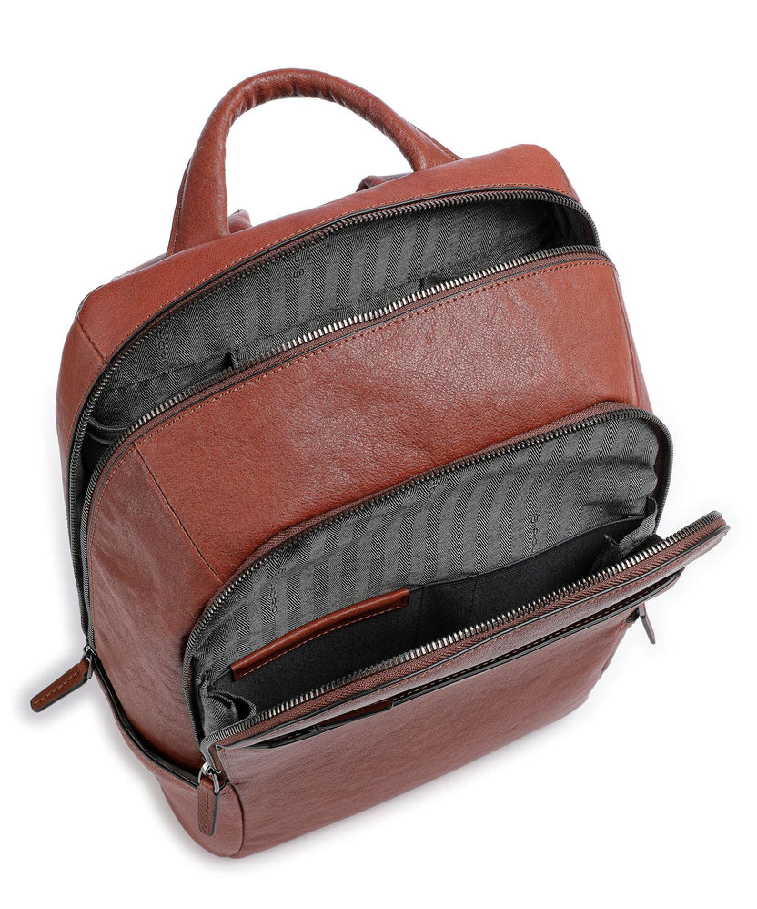 Piquadro Black Square Laptop backpack cuoio