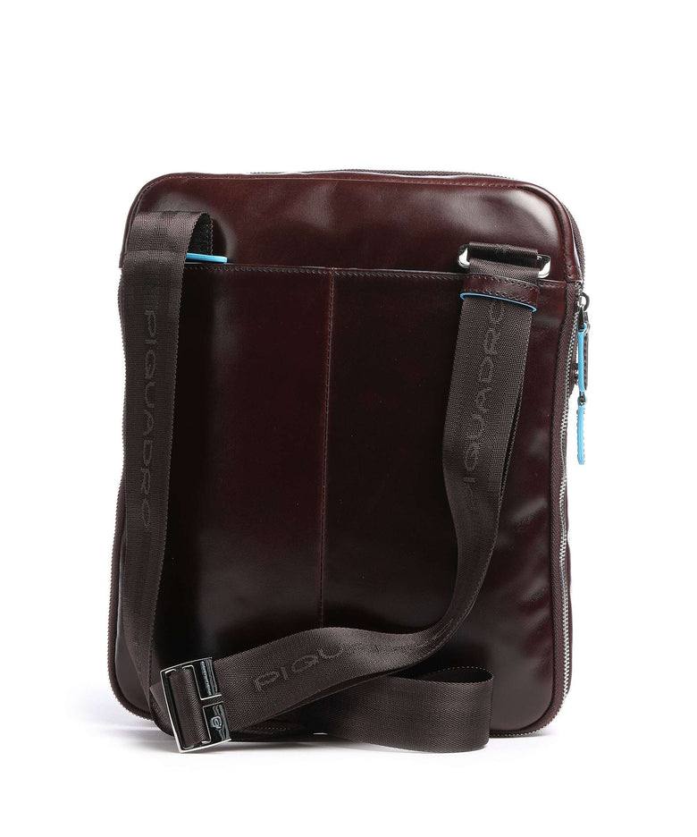 Piquadro Blue Square Crossbody bag mahogany
