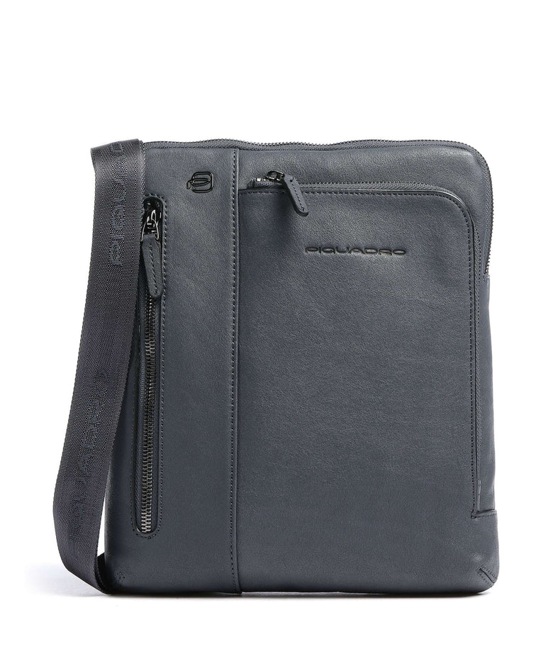 Piquadro Black Square Crossbody bag blue ocean