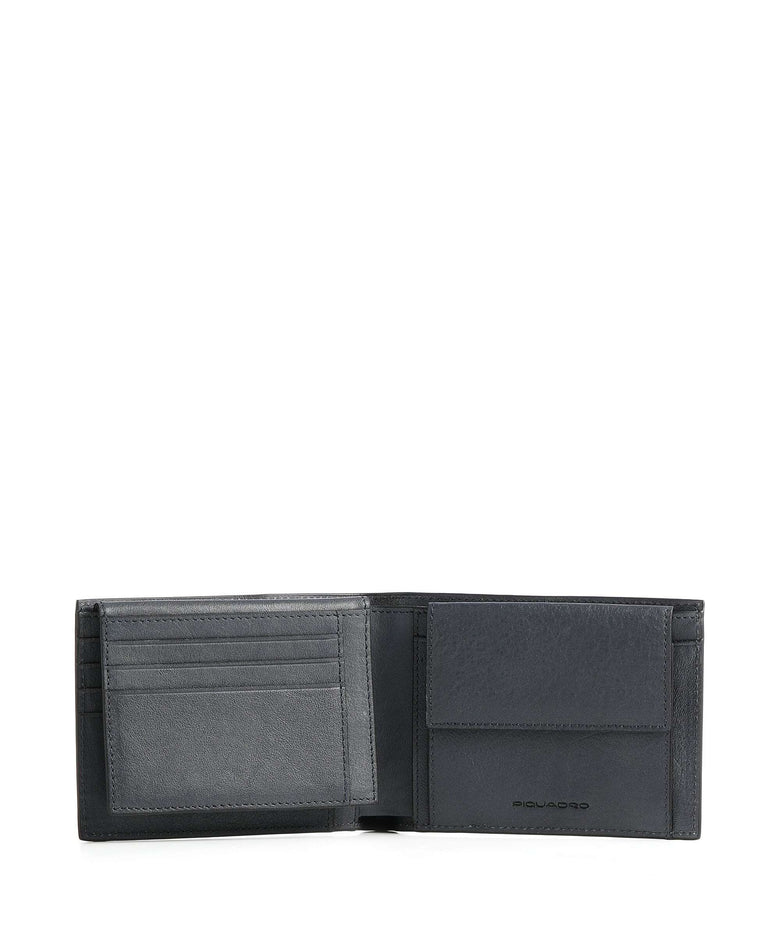 Piquadro Black Square Wallet blue ocean