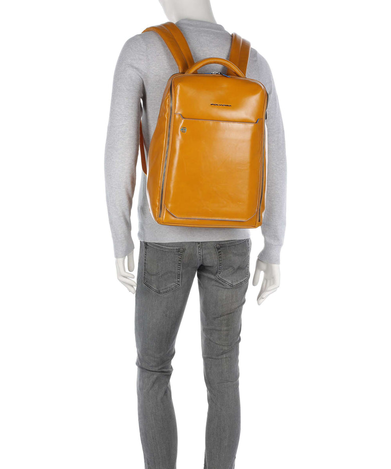 Piquadro Blue Square Backpack giallo zafferano