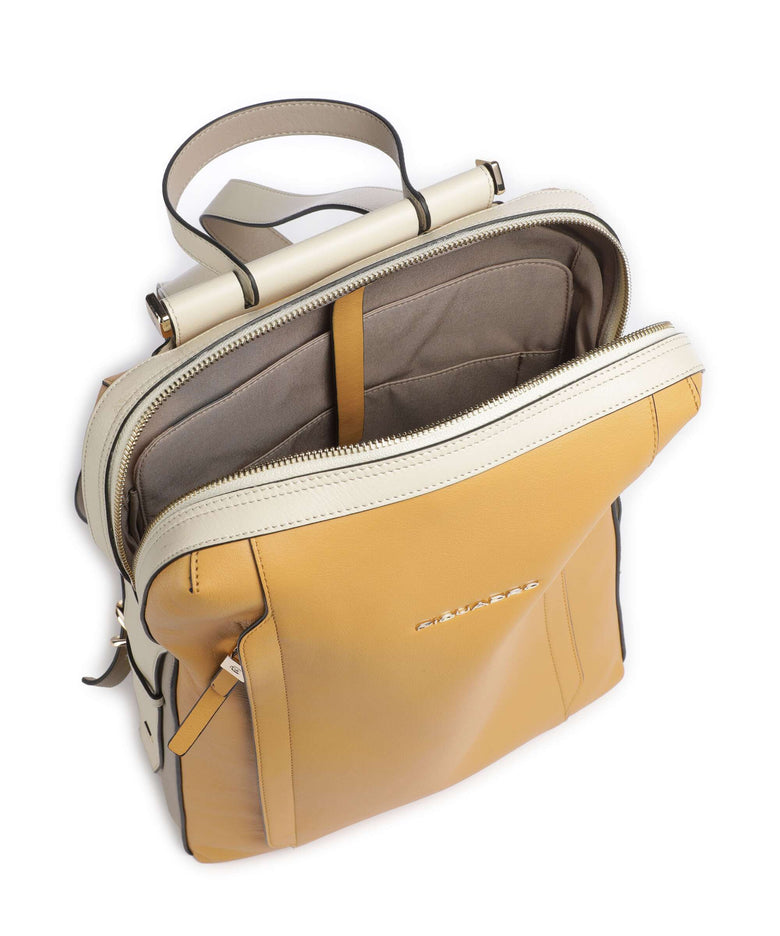 Piquadro Circle Laptop backpack yellow/beige