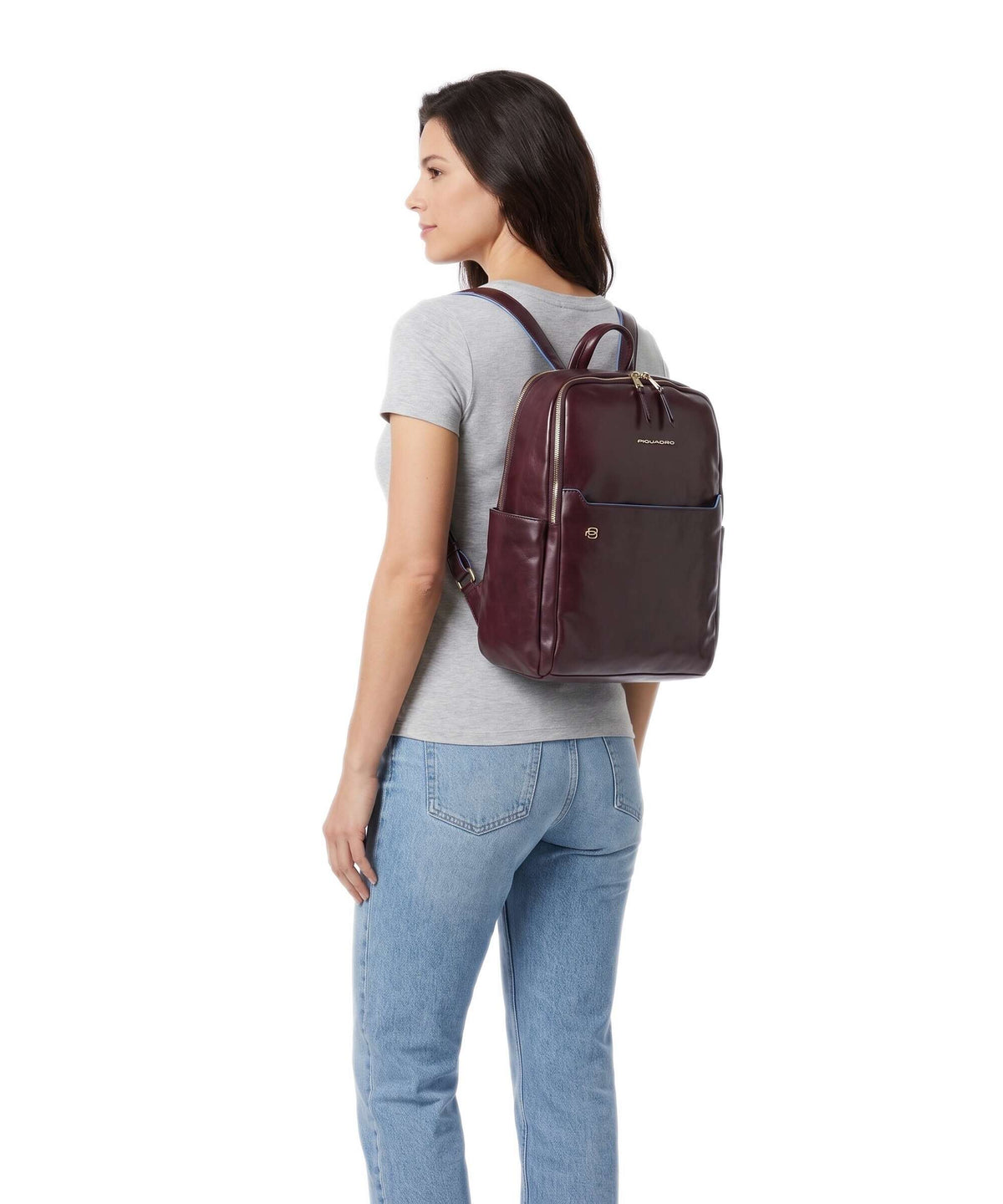 Piquadro Blue Square Backpack bordeaux