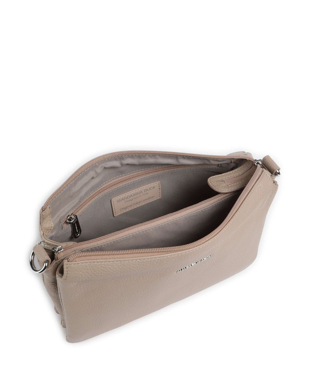 Mandarina Duck Mellow Leather Crossbody bag warm taupe