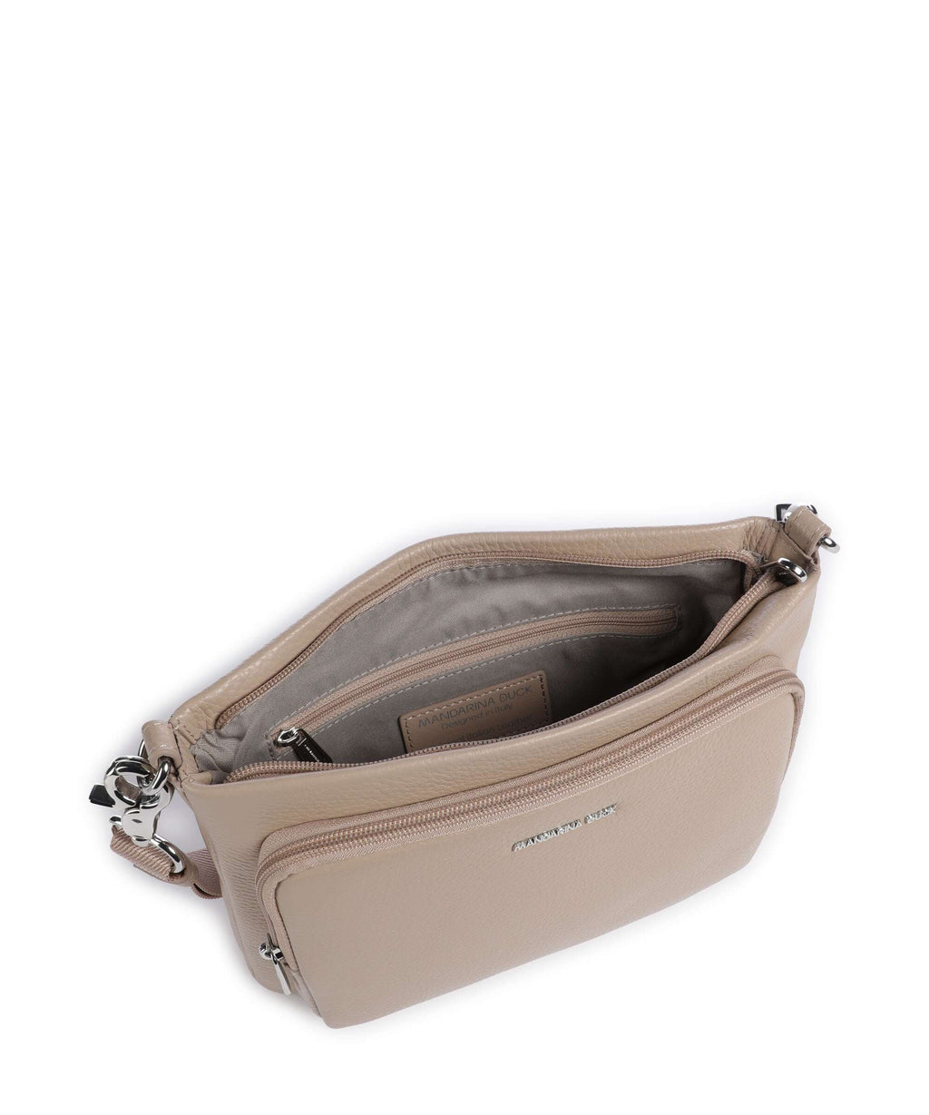 Mandarina Duck Mellow Leather Crossbody bag warm taupe