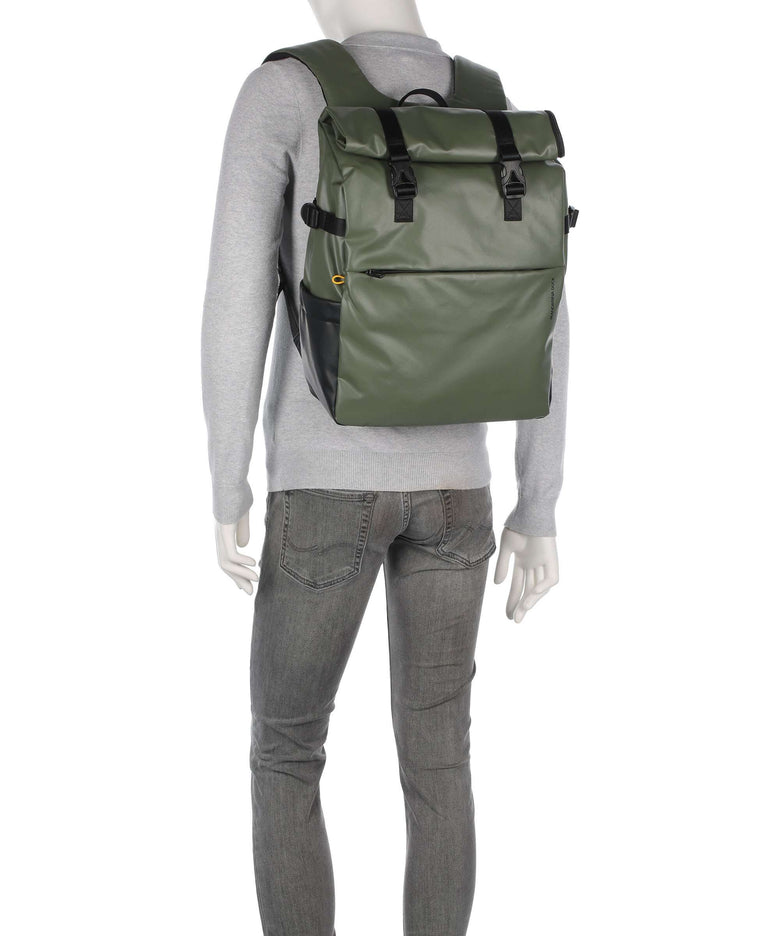 Mandarina Duck Eco Coated Laptop backpack pine green