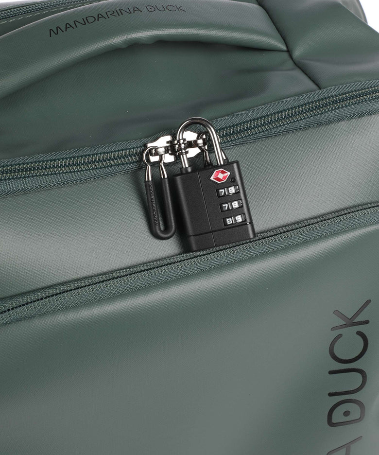 Mandarina Duck Eco Coated Backpack with wheels deep green