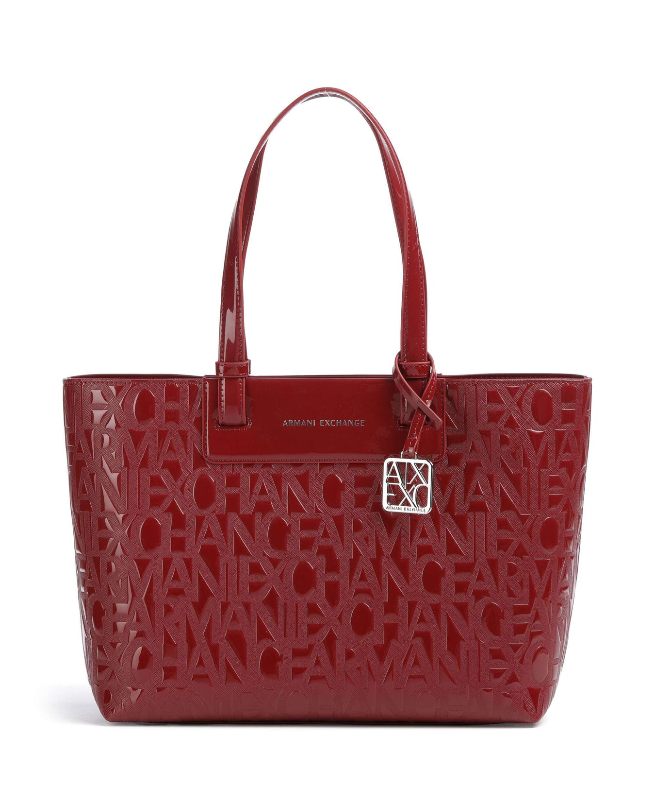 Armani Exchange Liz Patent M Tote bag red dahlia