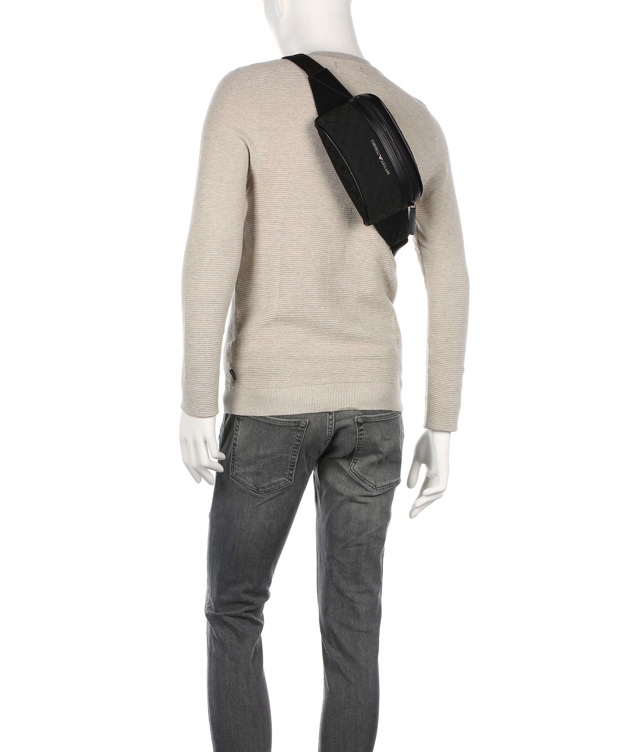 Emporio Armani Omnia Jacquard Belt bag black