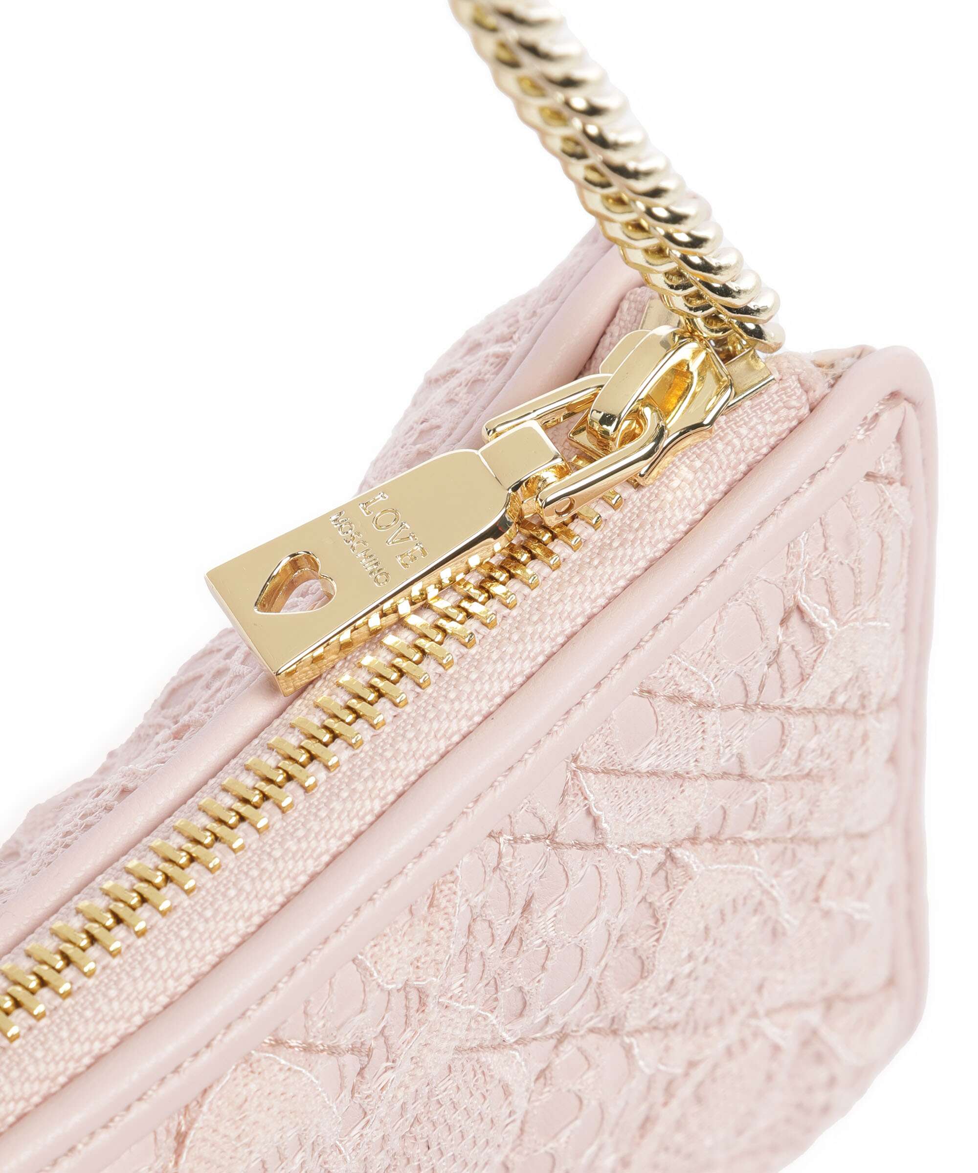 Love Moschino Quilted Lace Shoulder bag cipria/poudre