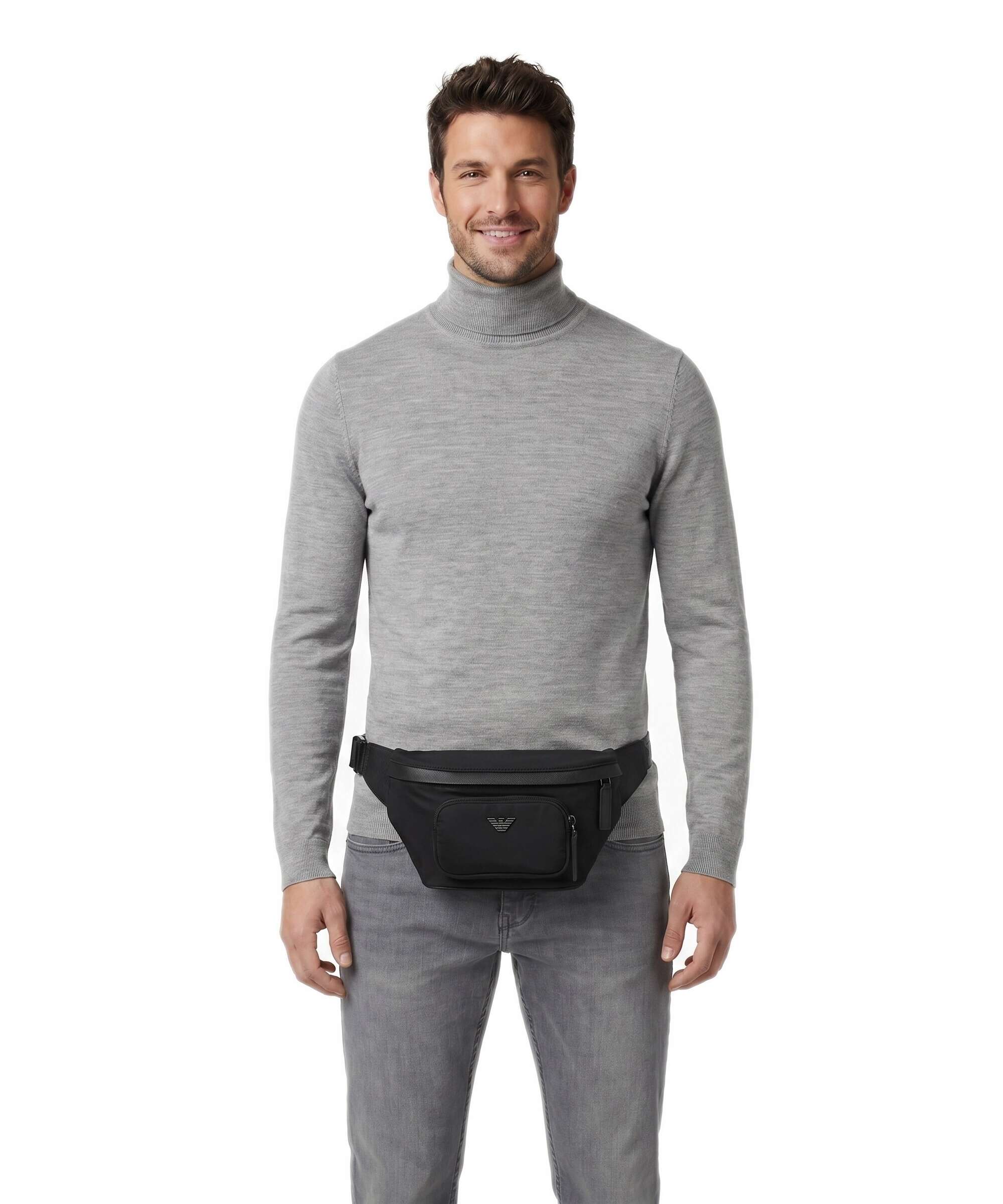Emporio Armani Nylon Recycled Belt bag black beauty