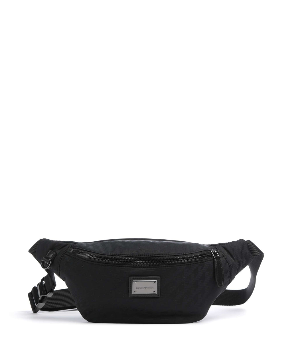Emporio Armani Eagle All Over Belt bag black beauty