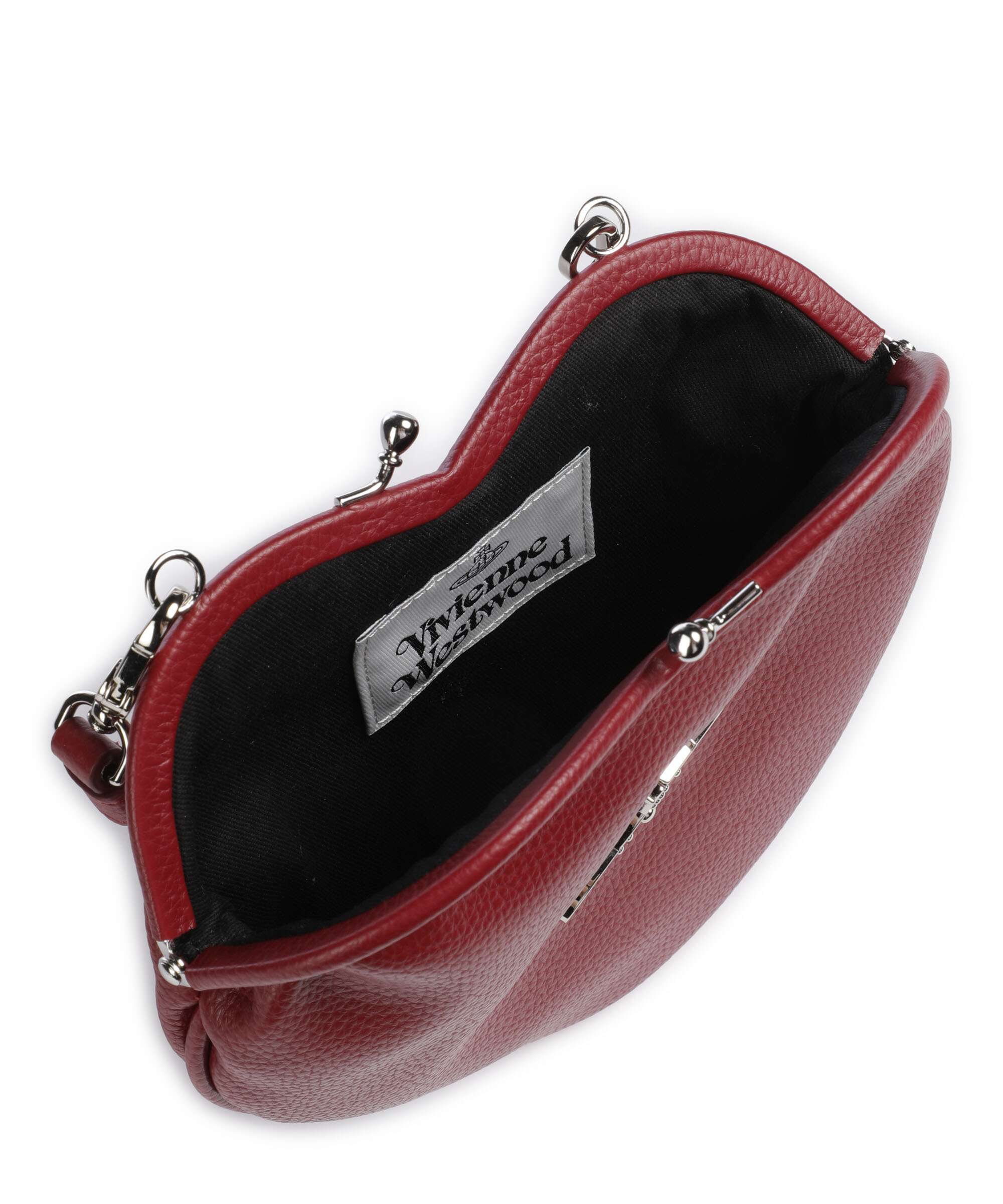 Vivienne Westwood Belle Heart Frame Re-Vegan Grain Shoulder bag red