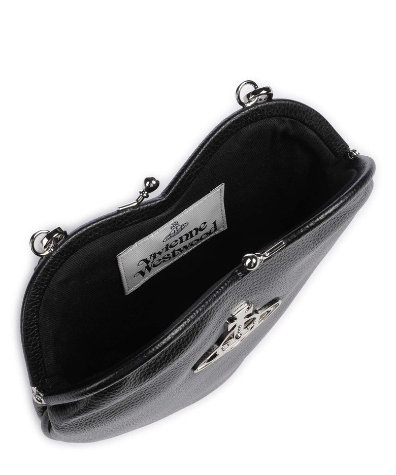 Vivienne Westwood Belle Heart Frame Re-Vegan Grain Shoulder bag black