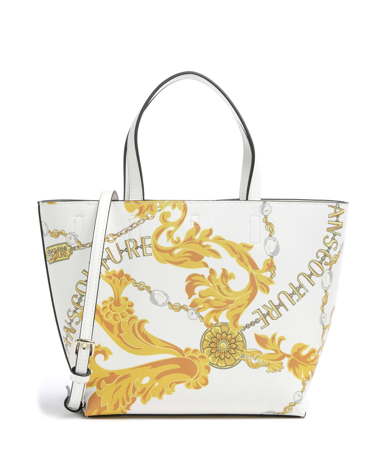 Versace Jeans Couture Reversible Shopper Handbag white/gold
