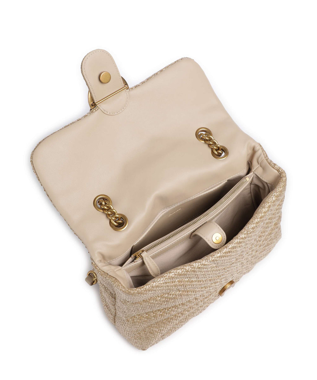 Pinko Love Puff Classic Shoulder bag beige/grigio fumo/antique gold