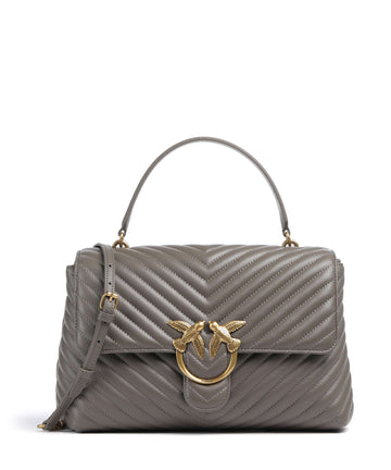 Pinko Love Lady Puff Big Handtas grigio asfalto/antique gold