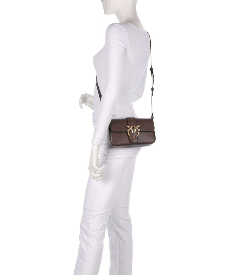 Pinko Love One Mini Slouchy Shoulder bag marrone castano/antique gold