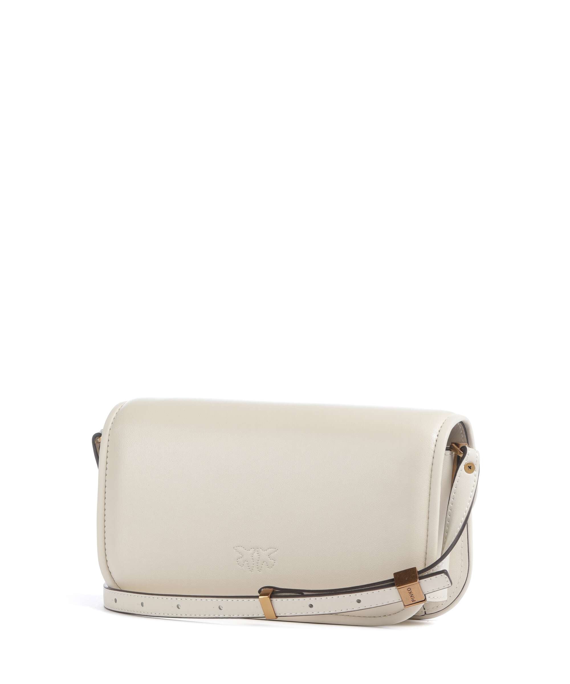 Pinko Love Box Horizontal Shoulder bag bianco seta/antique gold