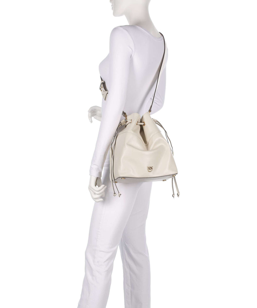 Pinko Secchiello Classic Bucket bag bianco seta/antique gold