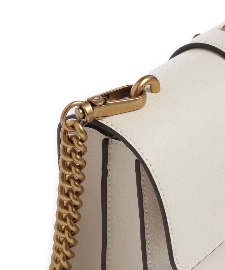 Pinko Love One Mini Crossbody bag bianco seta/antique gold