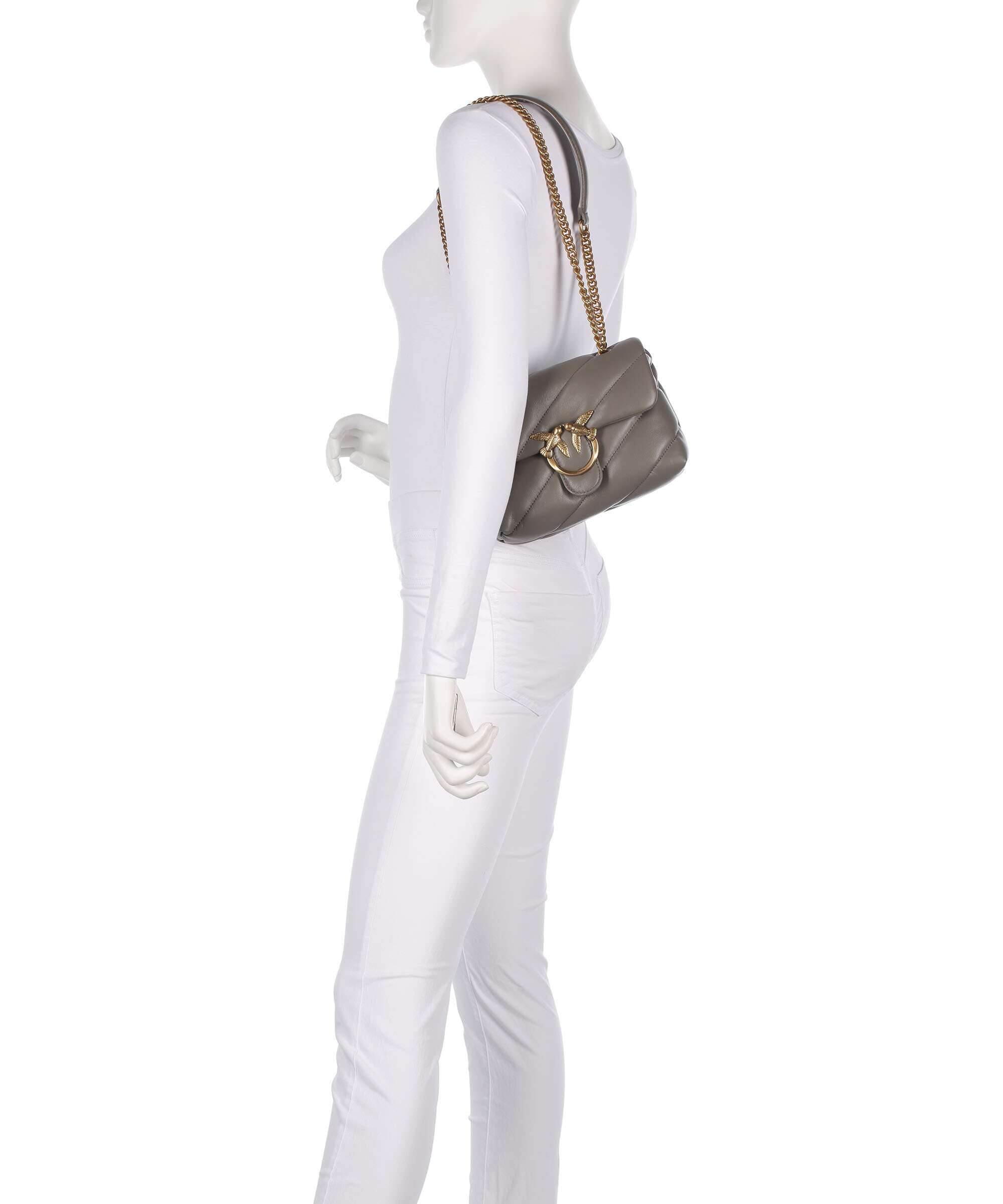 Pinko Love Puff Mini Shoulder bag grigio asfalto/antique gold