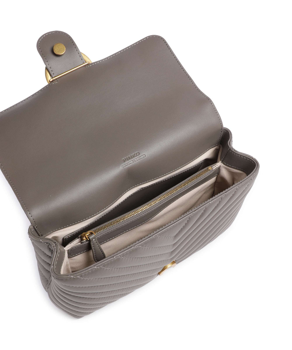 Pinko Love Lady Puff Classic Handbag grigio asfalto/antique gold