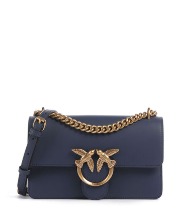 Pinko Love One Mini Schoudertas blu indaco ombroso/antique gold