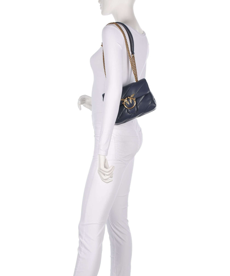 Pinko Love Puff Mini Shoulder bag blu indaco ombroso/antique gold