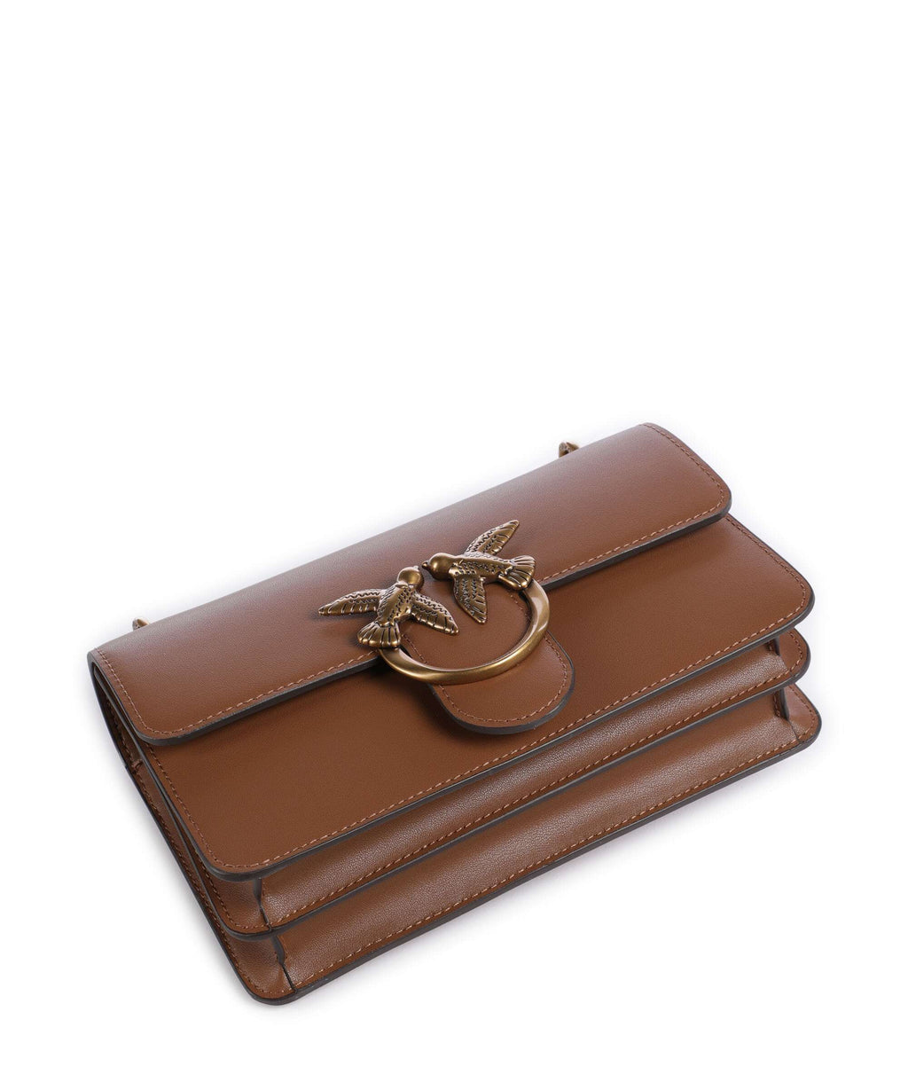 Pinko Love One Mini Shoulder bag marrone/leone/antique gold