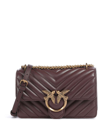 Pinko Love One Mini Sac porté épaule cioccolato amaro/antique gold