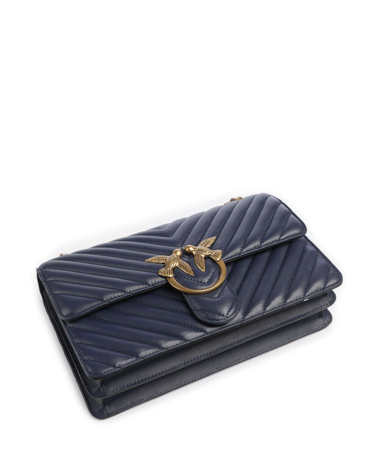 Pinko Love One Classic Shoulder bag blu indaco ombroso/antique gold